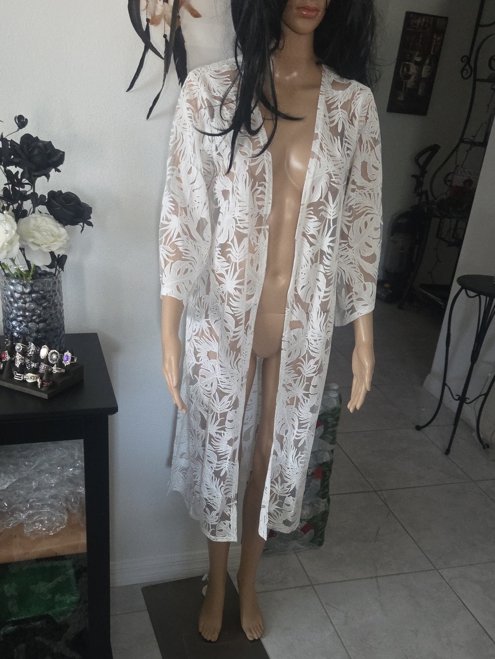 Amber Skies White Cover Up NWOT L